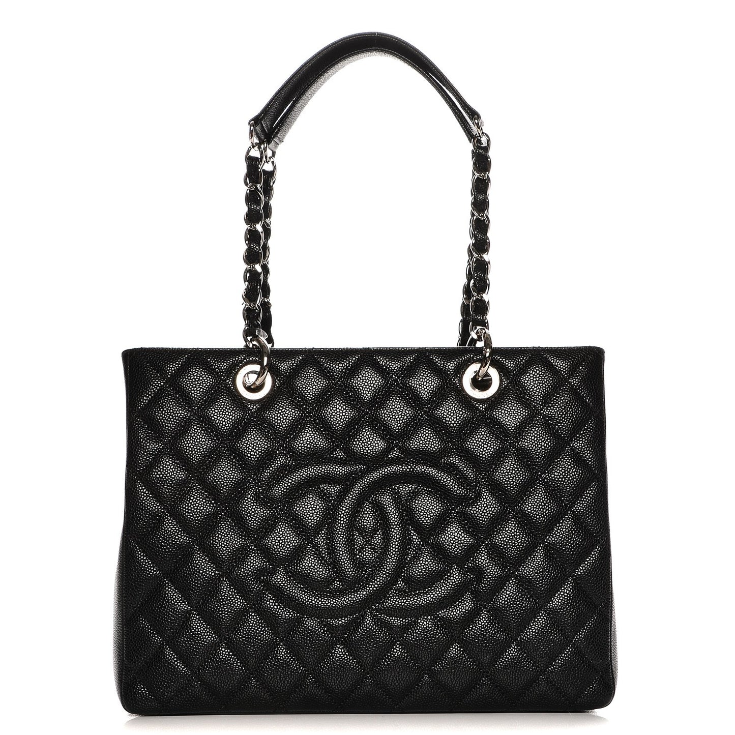 Caviar Quilted Grand Shopping Tote GST Black