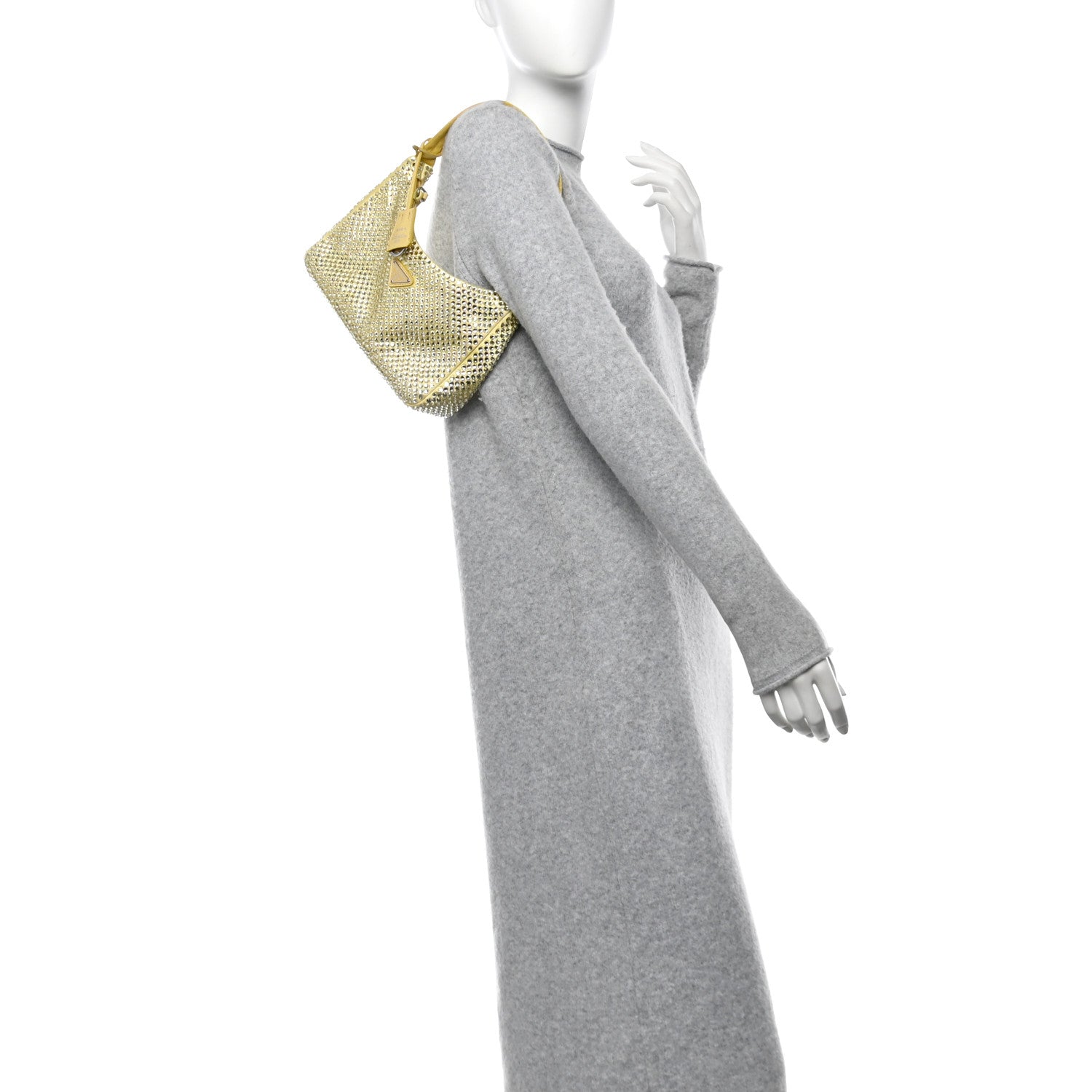 Prada Satin Crystal Mini Re-Edition 2000 Bag Ananas 2 of 11
