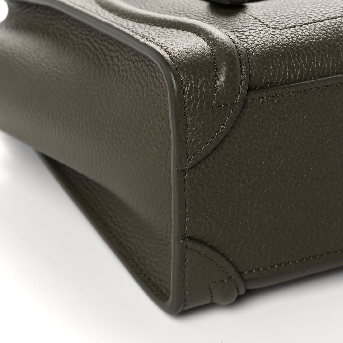 Drummed Calfskin Nano Luggage Army Green