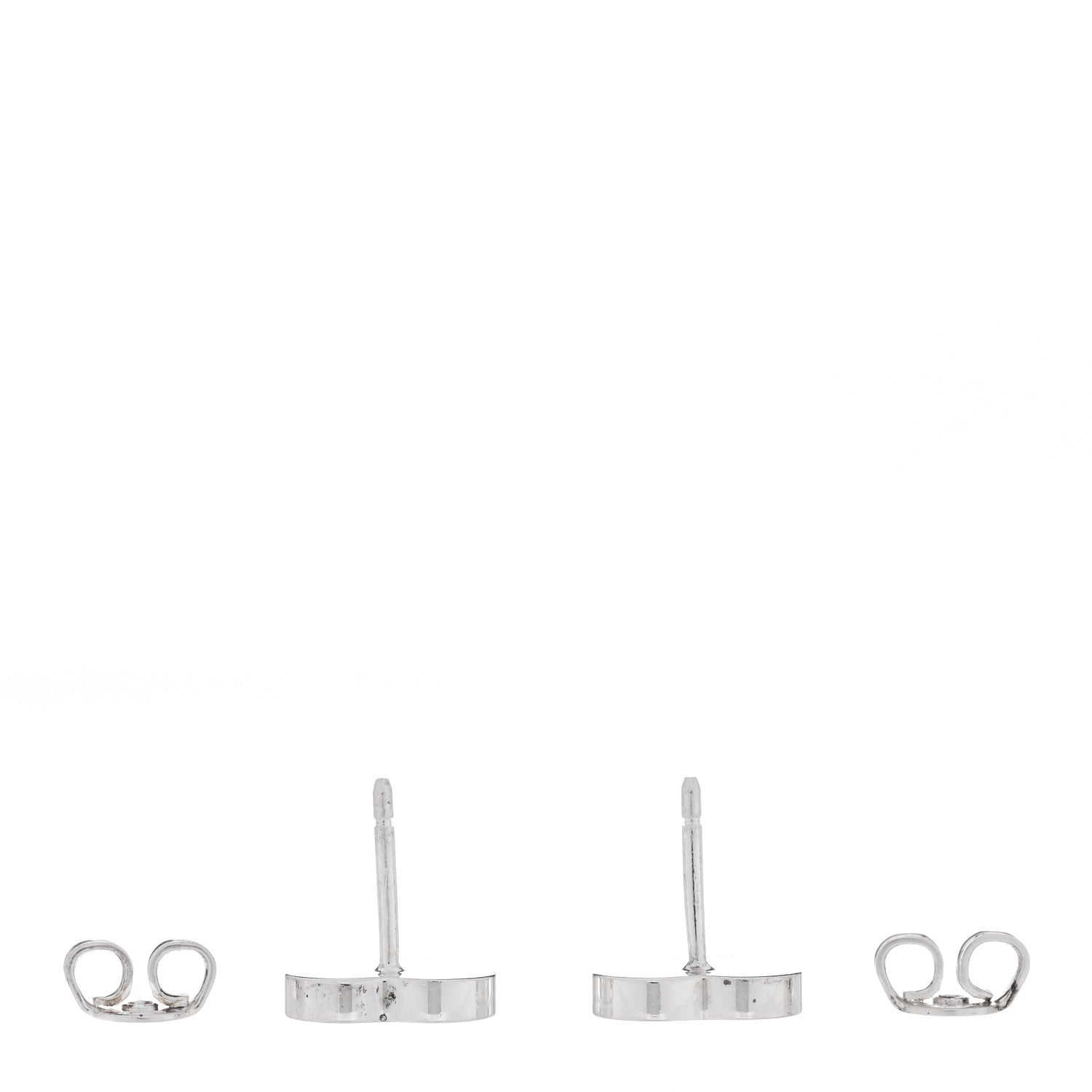 Gucci Sterling Silver Trademark Heart Stud Earrings 3 of 5