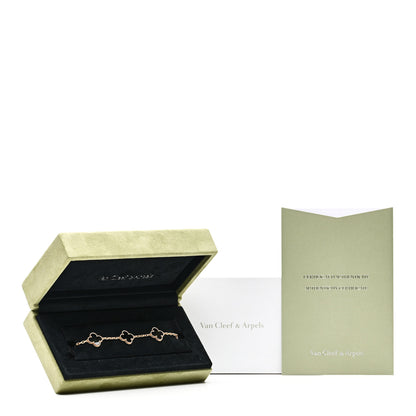 Van Cleef & Arpels 18K Yellow Gold Black Onyx 5 Motifs Vintage Alhambra Bracelet 5 of 5