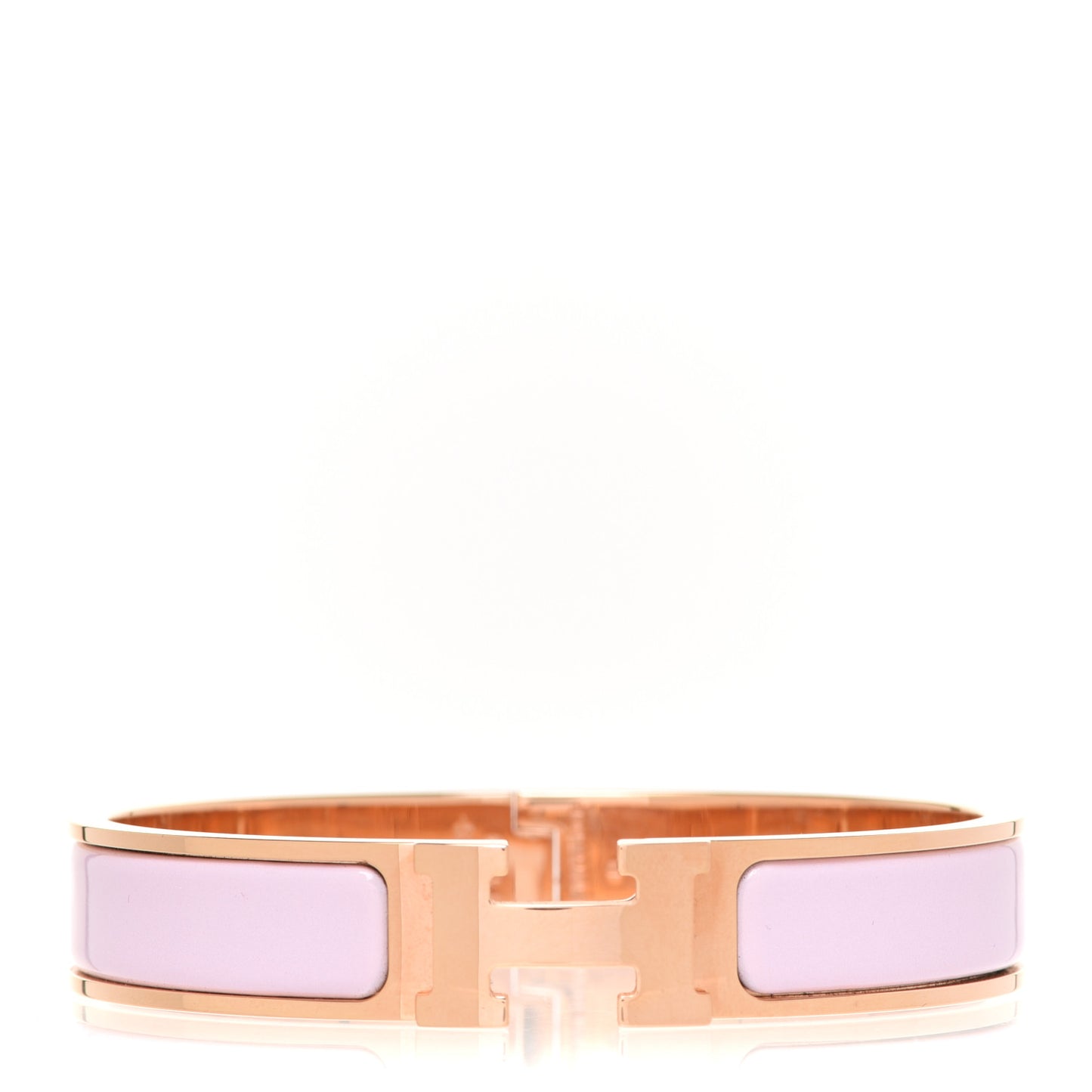Enamel Narrow Clic Clac H Bracelet GM Rose Dragee