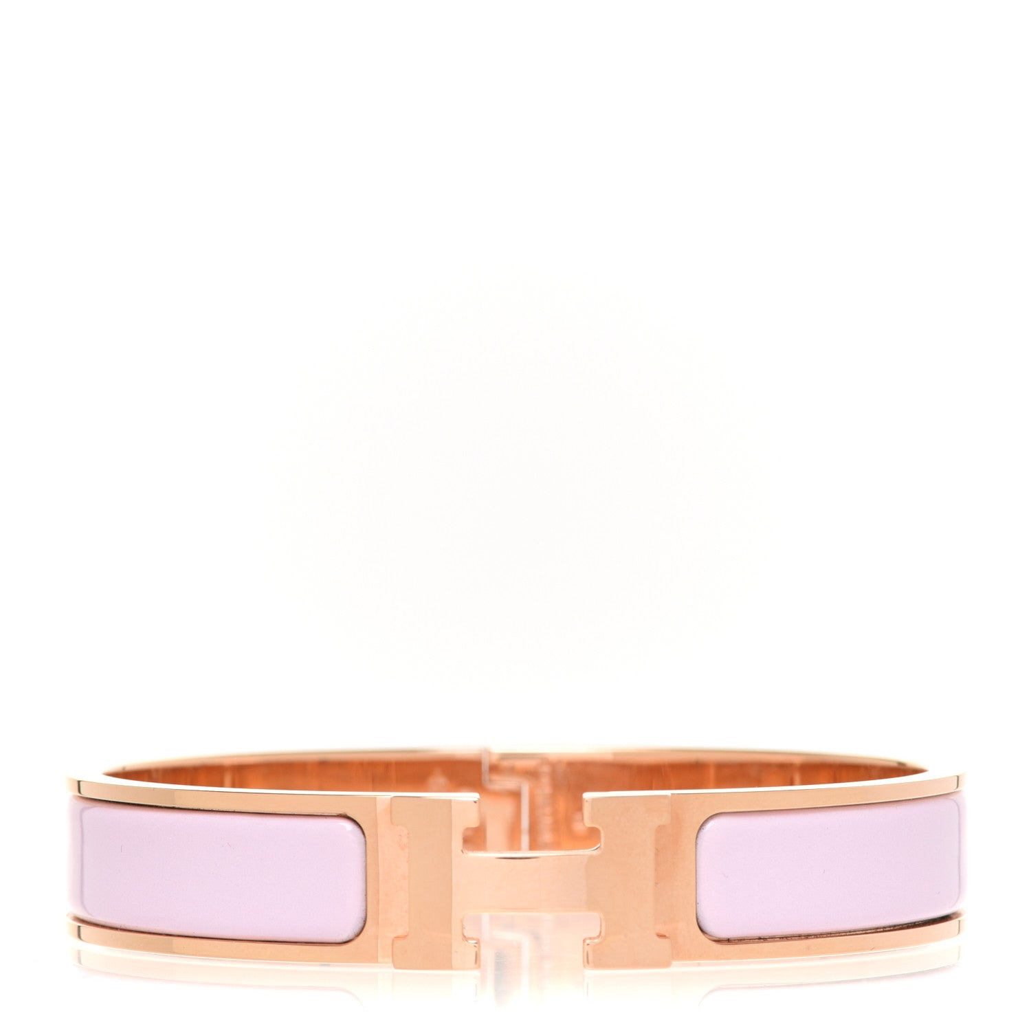 Hermes Enamel Narrow Clic Clac H Bracelet GM Rose Dragee 1 of 6