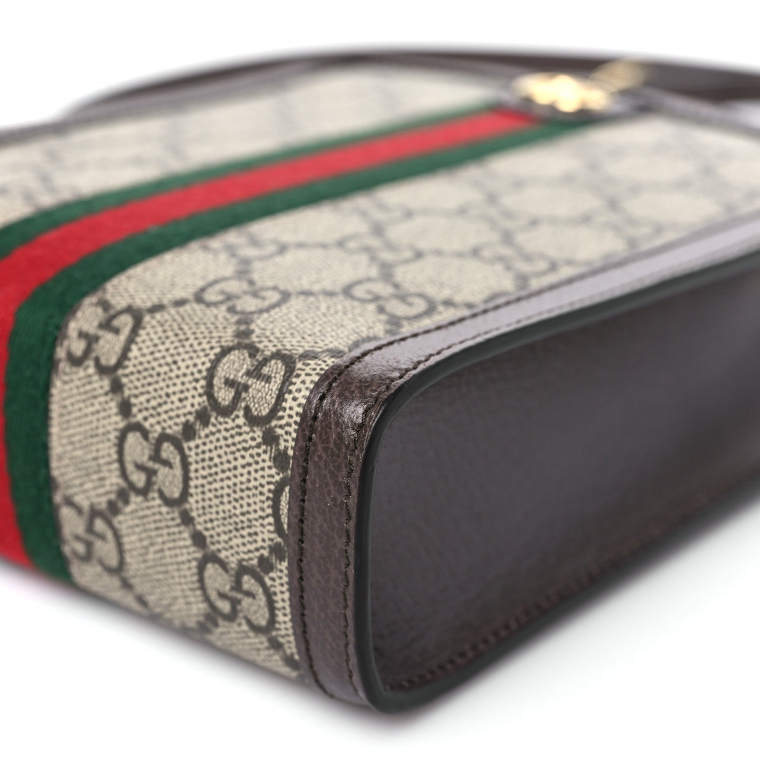 Gucci GG Supreme Monogram Textured Dollar Calfskin Web Super Mini Ophidia Mini Tote Bag Beige Ebony New Acero 10 of 10