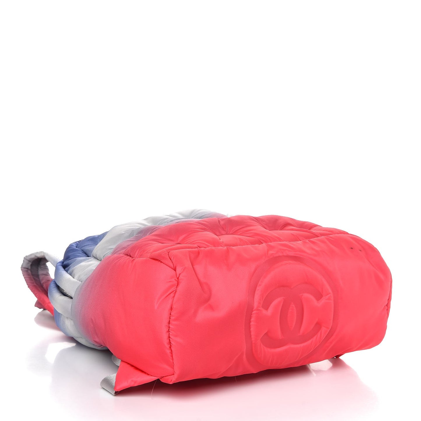 Nylon Embossed Doudoune Backpack Blue White Red