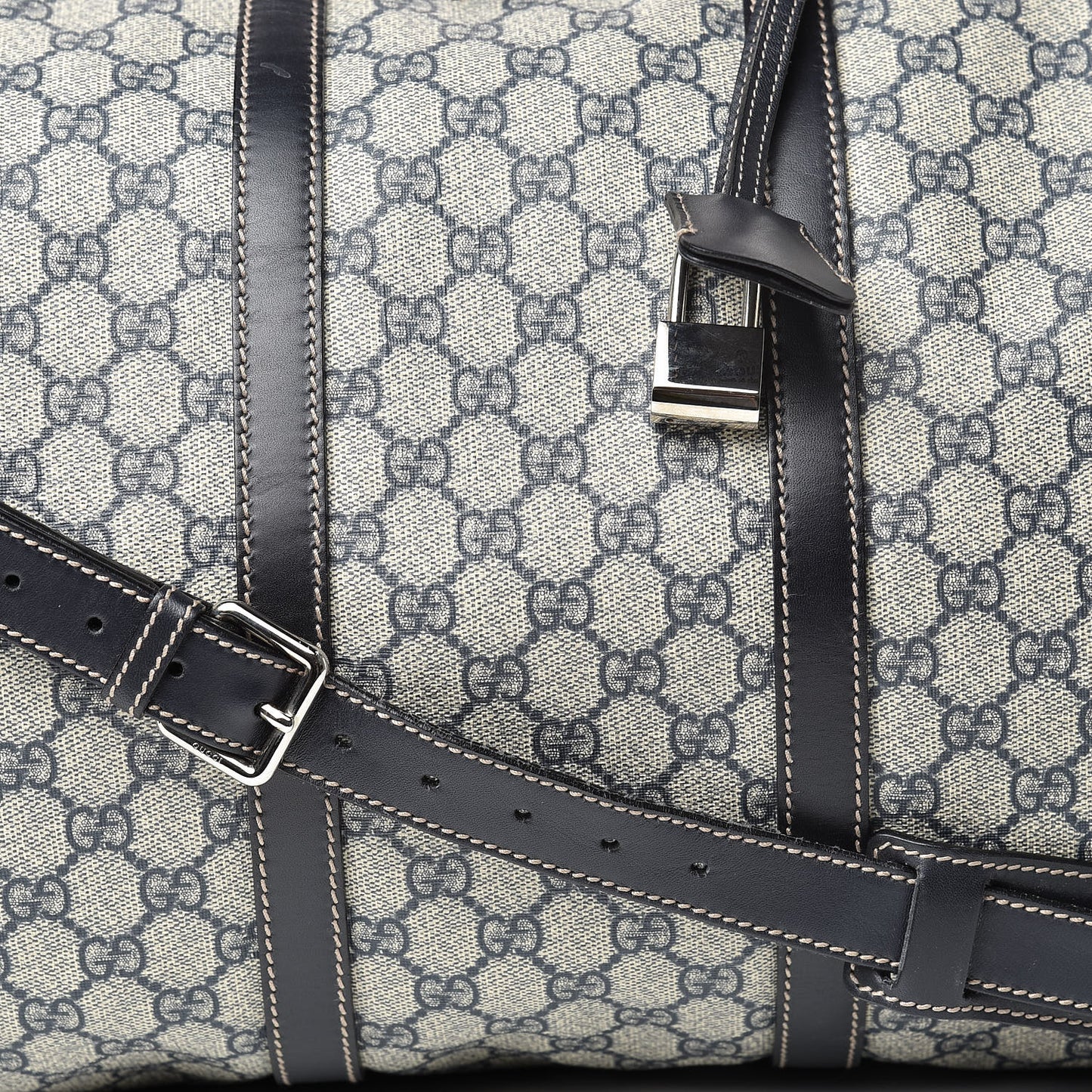 GG Plus Monogram Large Carry On Duffle Bag Navy