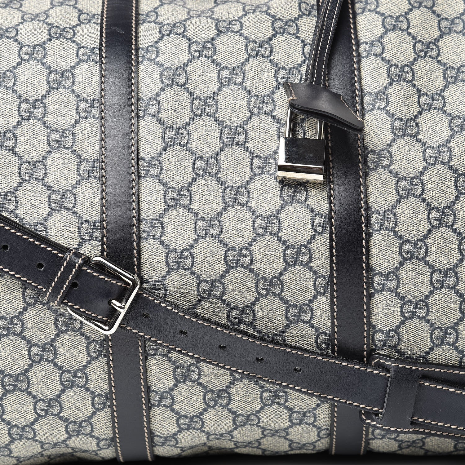 Gucci GG Plus Monogram Large Carry On Duffle Bag Navy 8 of 16