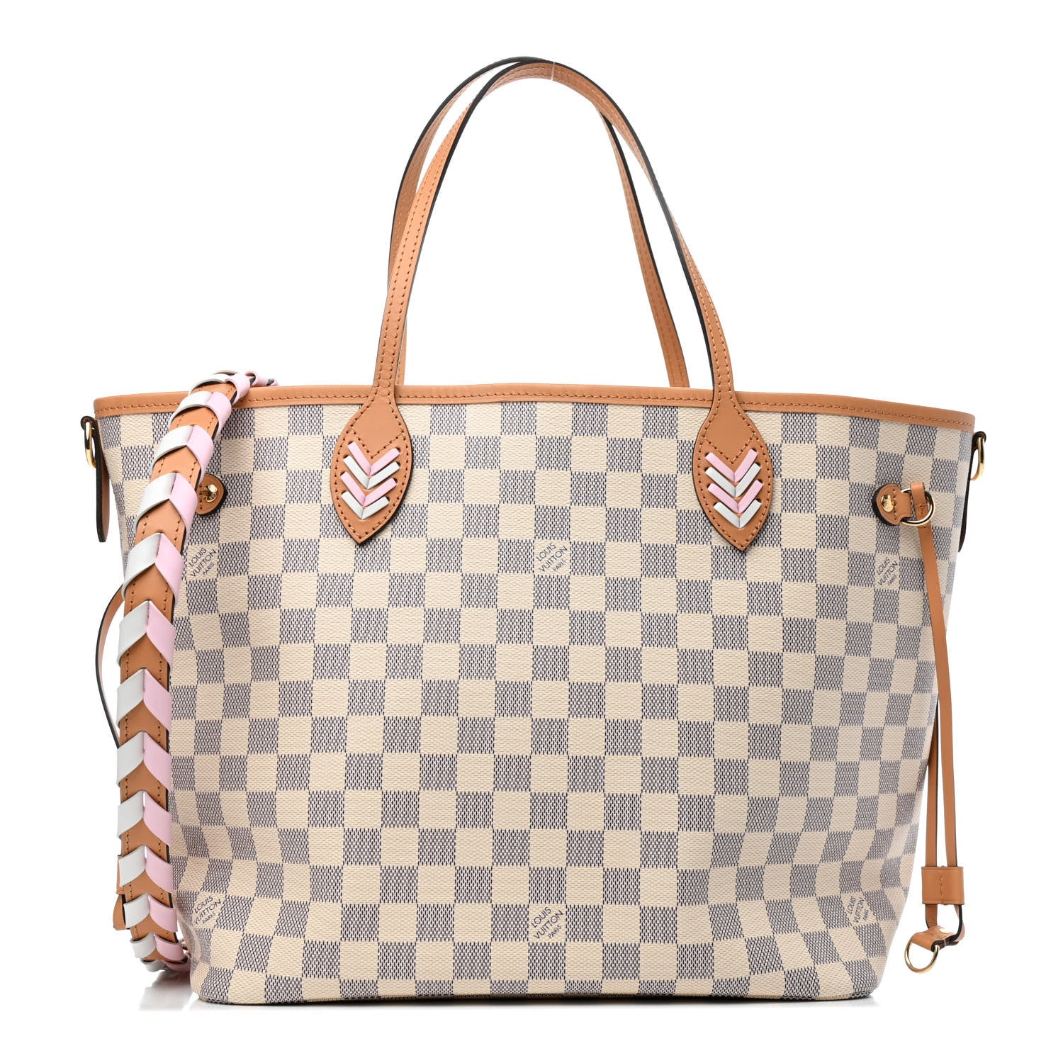 Louis Vuitton Damier Azur Braided Neverfull MM Pink 1 of 4