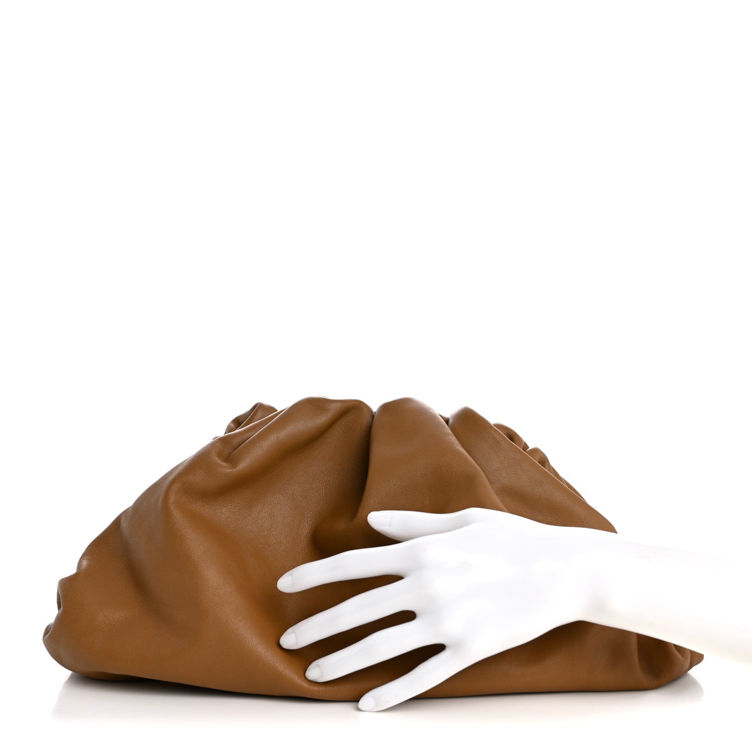 Bottega Veneta Smooth Butter Calf The Pouch Oversized Clutch Teak 2 of 11