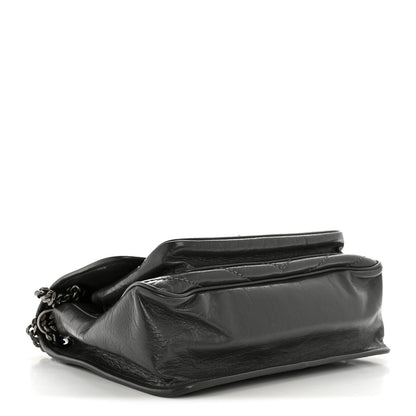 Saint Laurent Crinkled Calfskin Matelasse Monogram Medium Niki Chain Satchel Storm 4 of 11