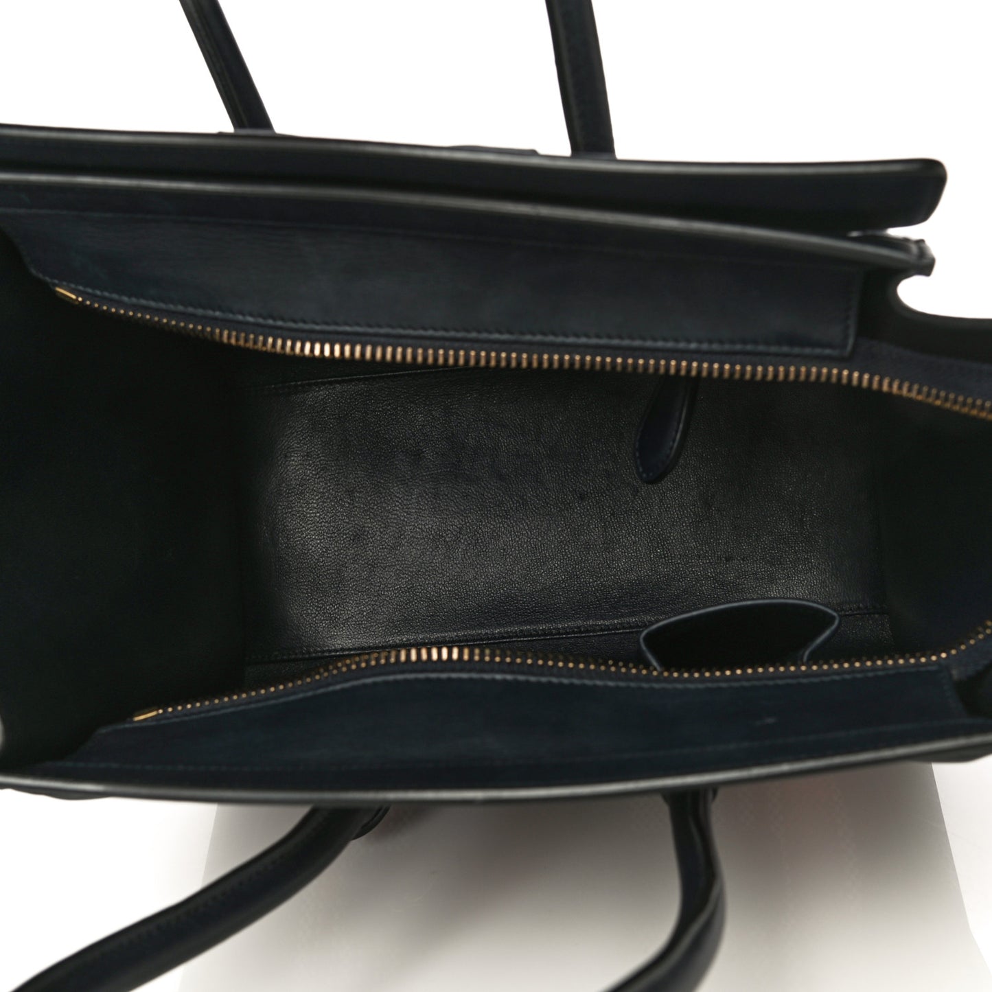 Smooth Calfskin Striped Canvas Micro Luggage Navy Blue