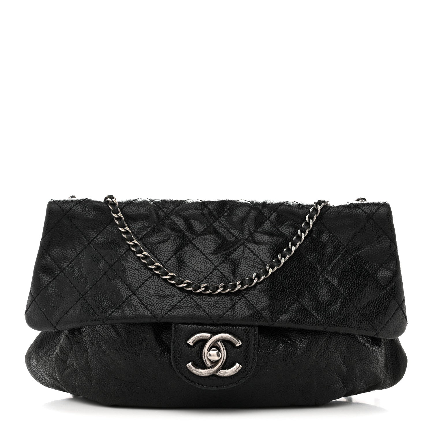Chanel Caviar Quilted Medium Elastic Flap Black 1 of 16