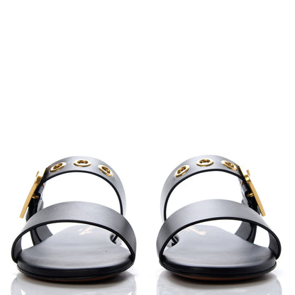 Christian Dior Calfskin D-Dior Slide Flat Sandals 36.5 Black 2 of 10