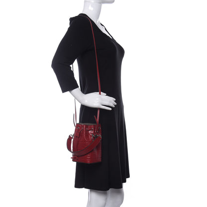 Fendi Vitello Liberty F is Fendi FF 1974 Embossed Mini Mon Tresor Bucket Bag Fragola 2 of 10