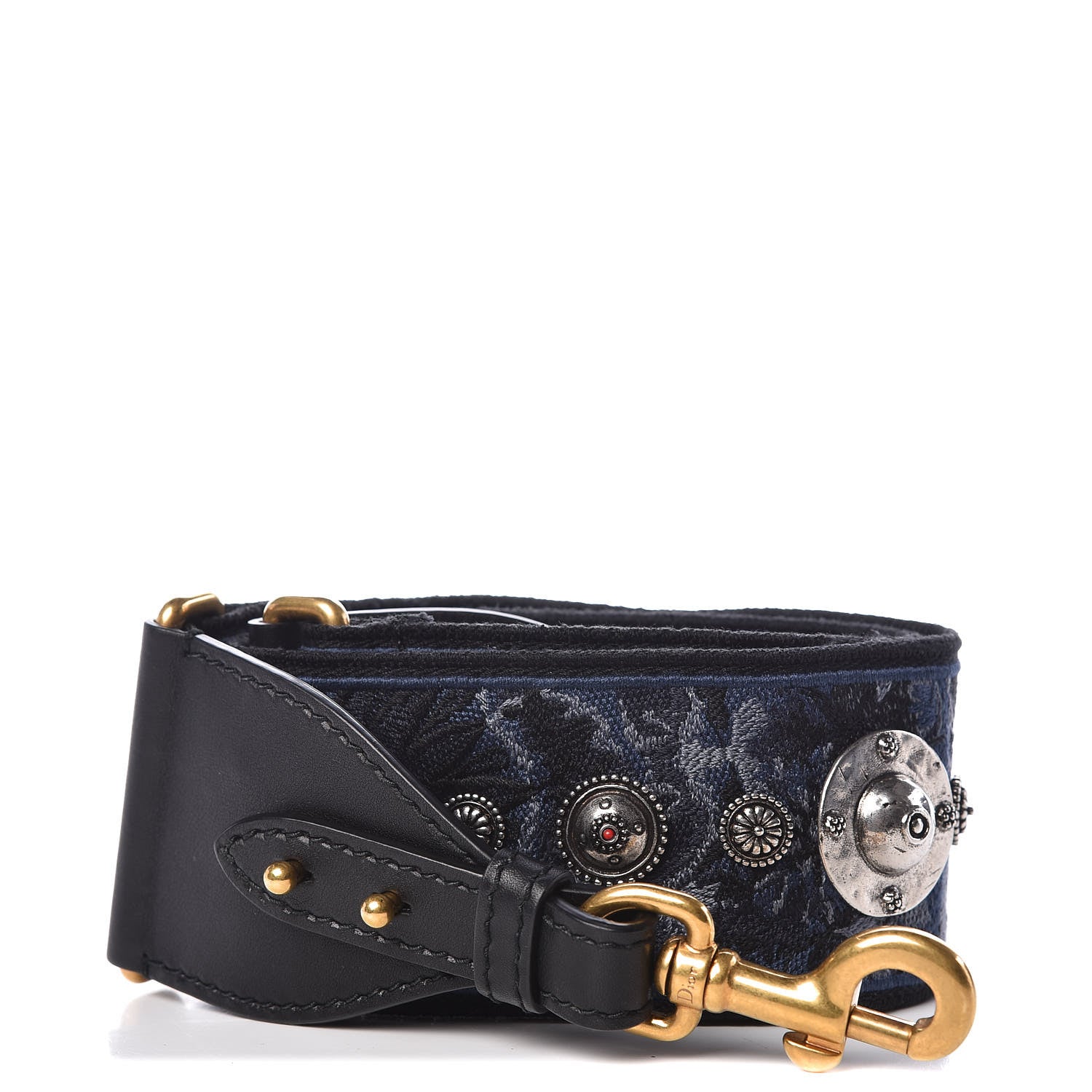 Christian Dior Canvas Embroidered Studded KaleiDiorscopic Adjustable Shoulder Strap Blue 1 of 4