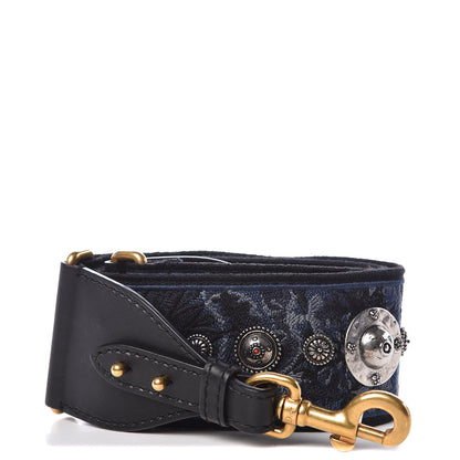 Christian Dior Canvas Embroidered Studded KaleiDiorscopic Adjustable Shoulder Strap Blue 1 of 4