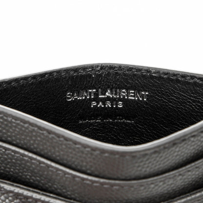 Saint Laurent Grain De Poudre Matelasse Chevron Monogram Credit Card Case Fog 7 of 7