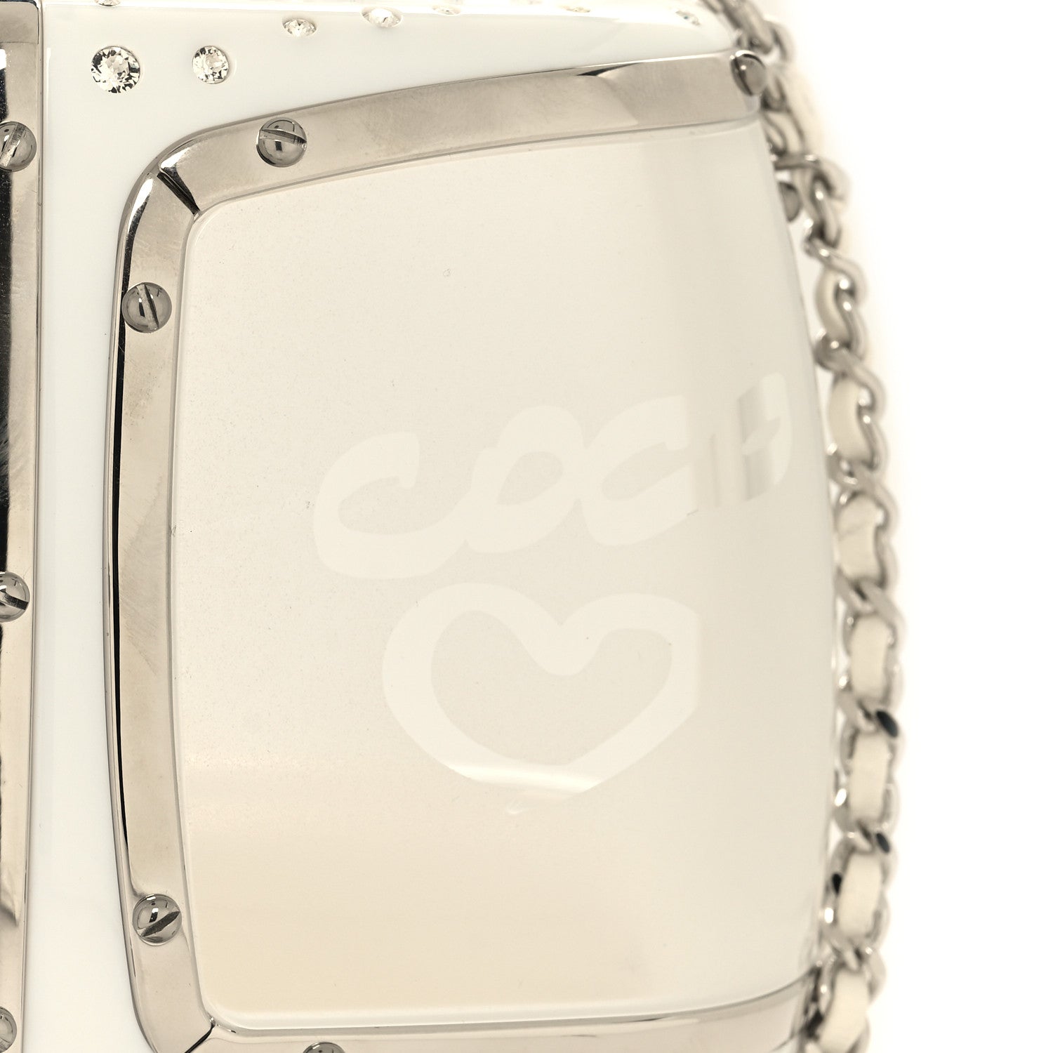 Chanel Lucite Enamel Strass Evening In The Mountain Gondola Minaudiere Clutch White 11 of 11