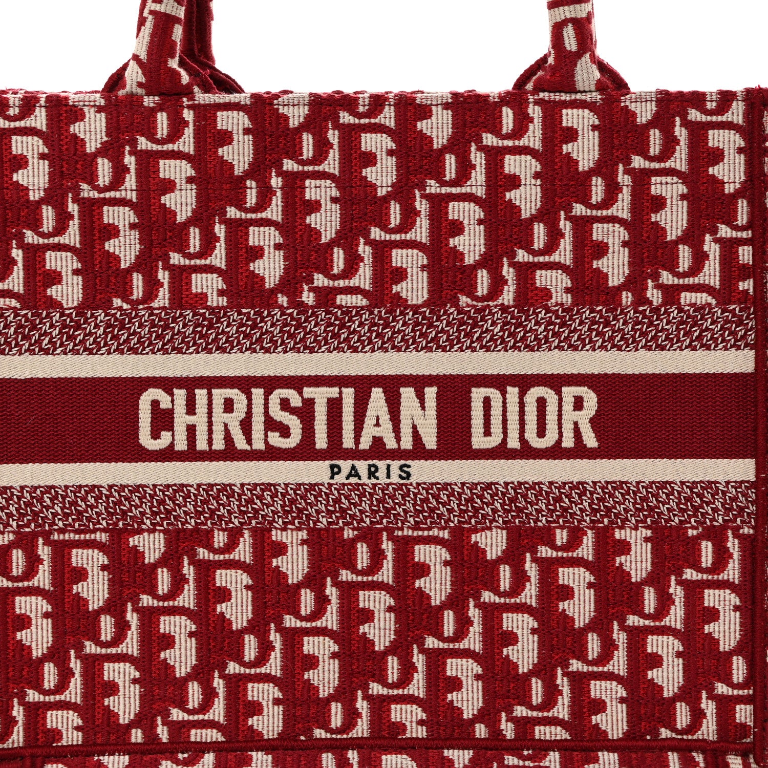 Christian Dior Oblique Small Book Tote Burgundy Multicolor 8 of 10