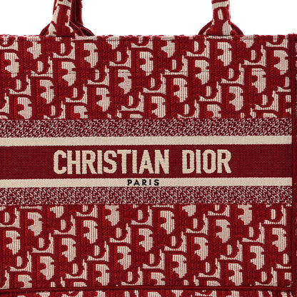 Christian Dior Oblique Small Book Tote Burgundy Multicolor 8 of 10