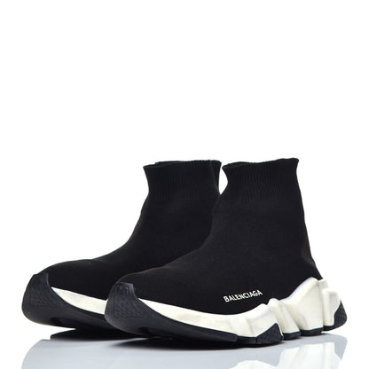 Balenciaga Neoprene Knit Womens Speed Sneakers 37 Black White 3 of 7
