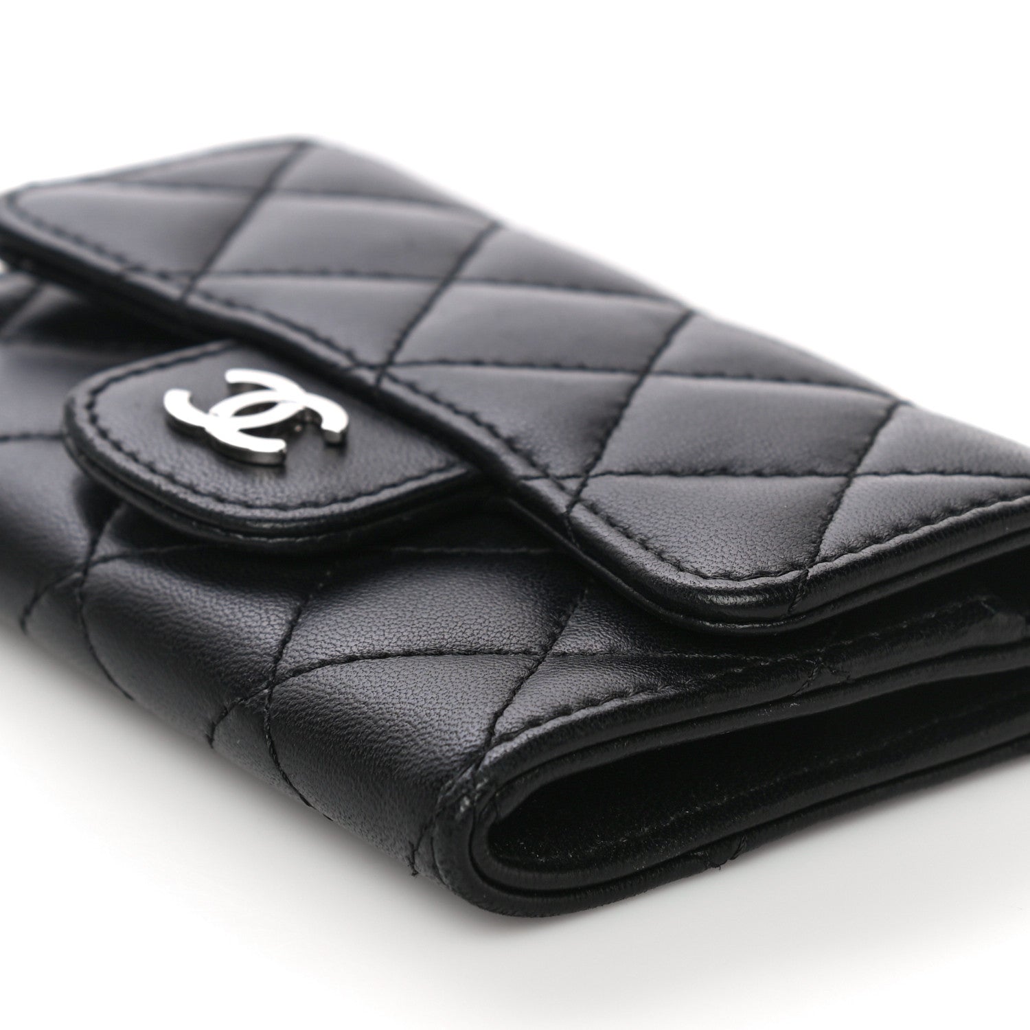 Chanel Lambskin Quilted Flap Card Holder Black 10 of 13