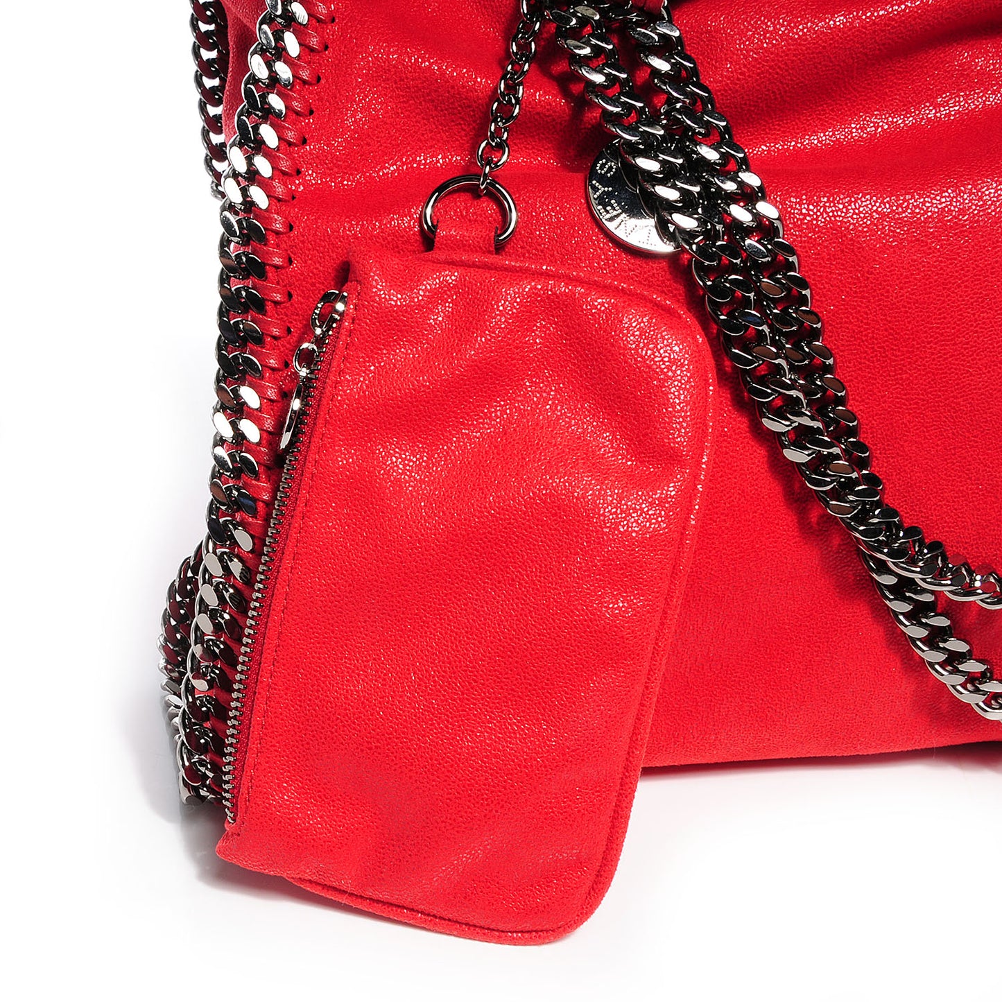 Faux Leather Shaggy Deer Large Falabella Tote Flame