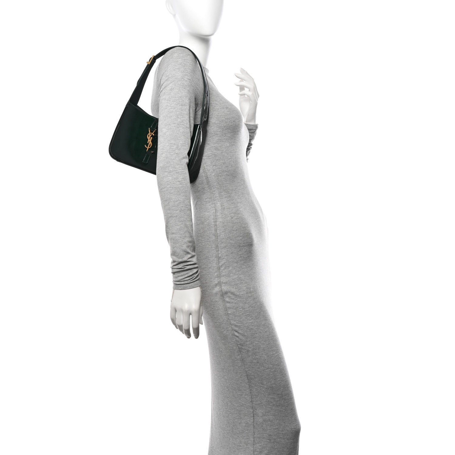 Saint Laurent Patent Le 5 A 7 Hobo Dark Leaf 2 of 10