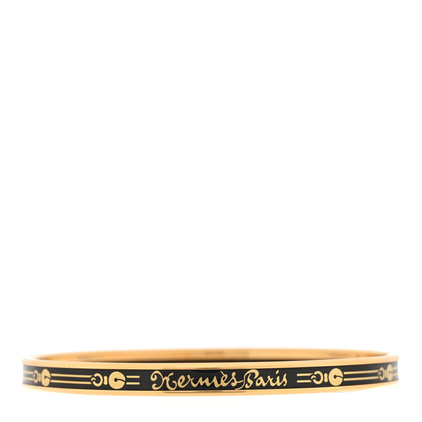 Enamel Printed Fantaisie d'Etriers Extra Narrow Bracelet 70 Black