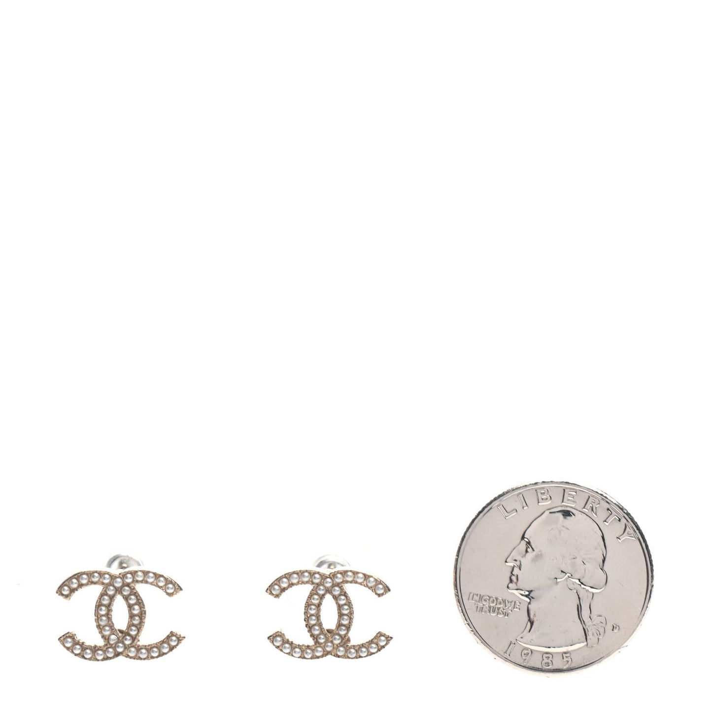 Pearl CC Earrings Light Gold