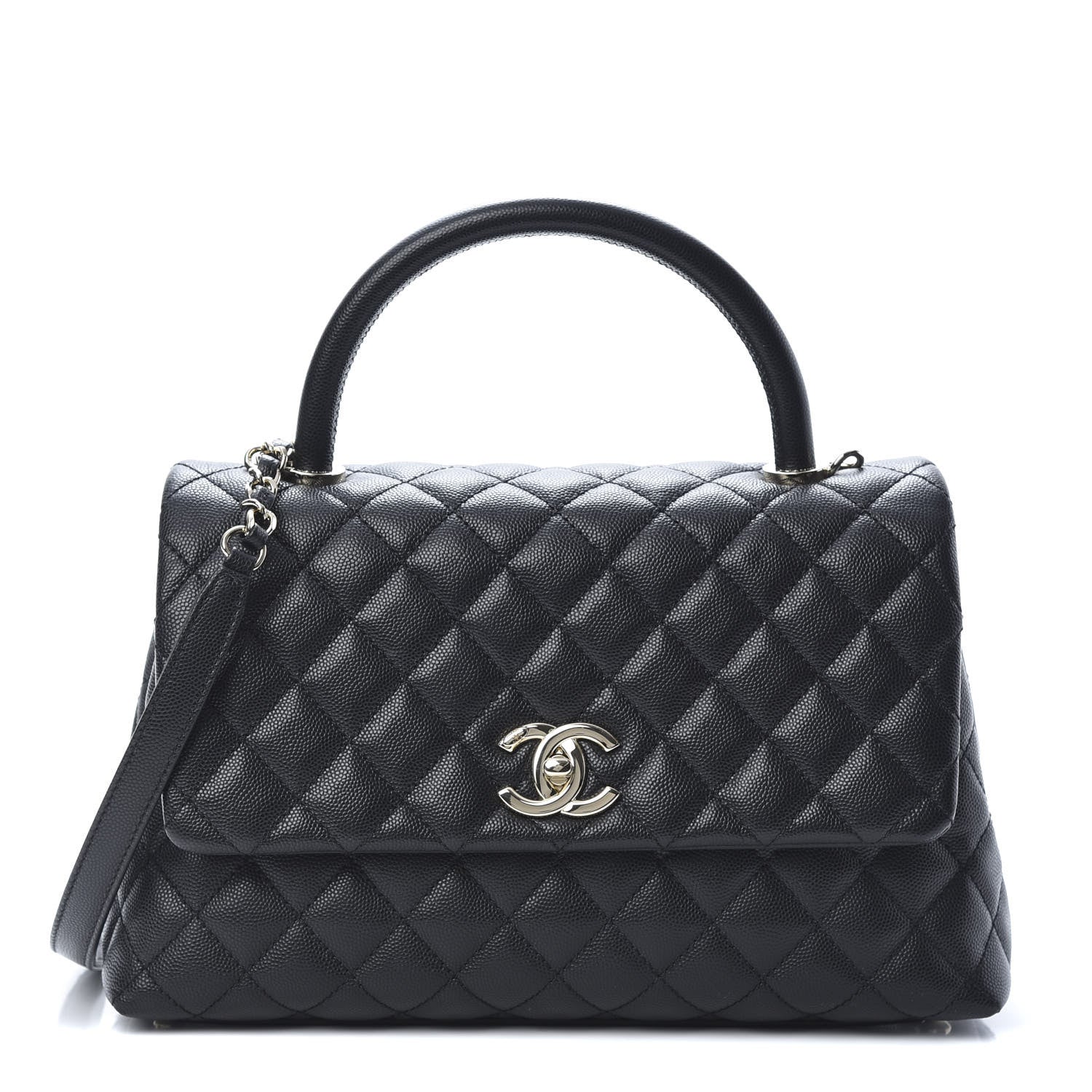Chanel Caviar Quilted Small Coco Handle Flap Black 1 of 11