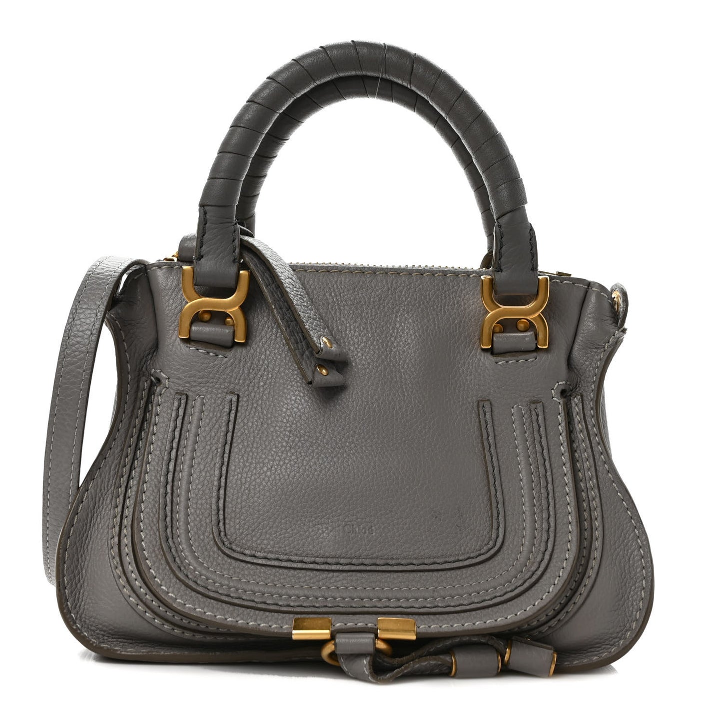 Calfskin Mini Marcie Satchel Cashmere Grey