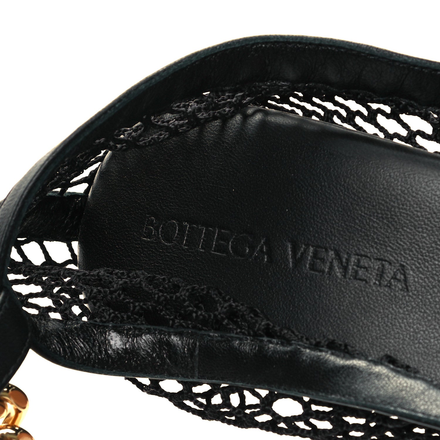 Bottega Veneta Mesh Nappa Chunky Chain Sandals 39 Black 7 of 7