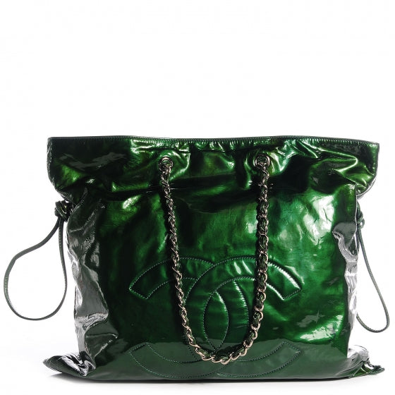 Patent Bonbons Shopper Tote Green