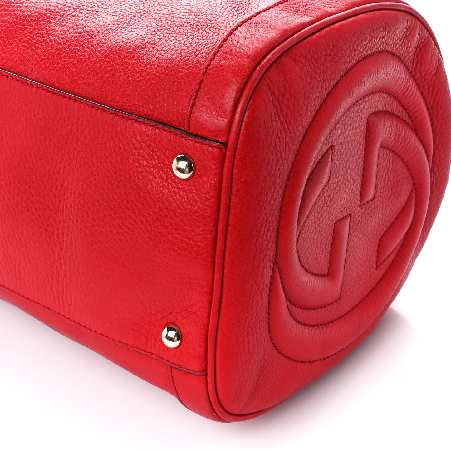 Pebbled Calfskin Medium Soho Boston Red