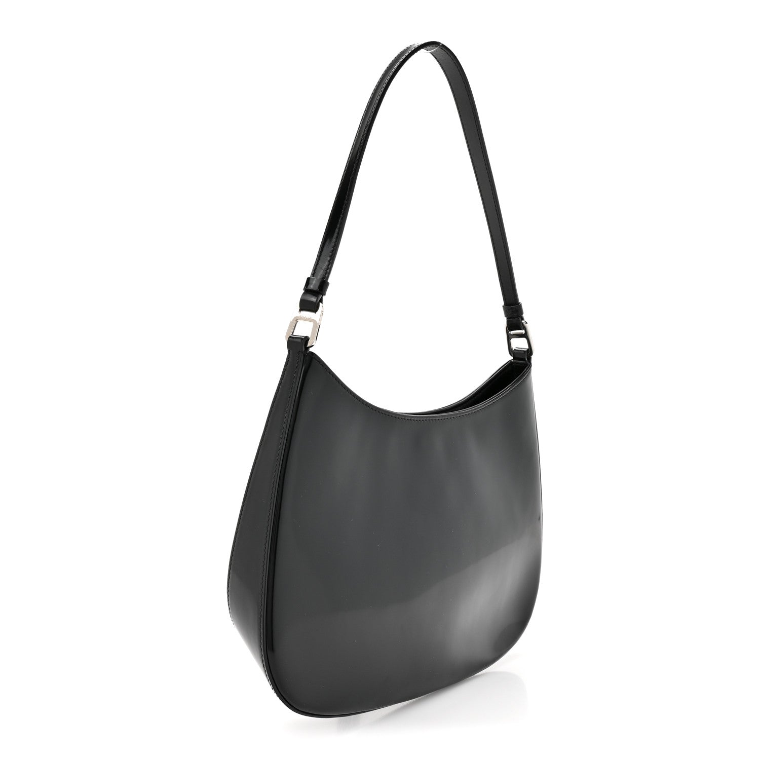 Prada Spazzolato Cleo Shoulder Bag Black 3 of 9