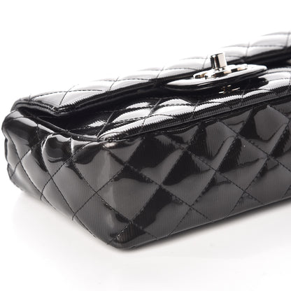 Chanel Striated Patent Calfskin Quilted Mini Rectangular Flap Dark Grey 5 of 15