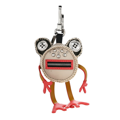 Burberry Calfskin Studded Doris The Frog Bag Charm Limestone Multi 1 of 5
