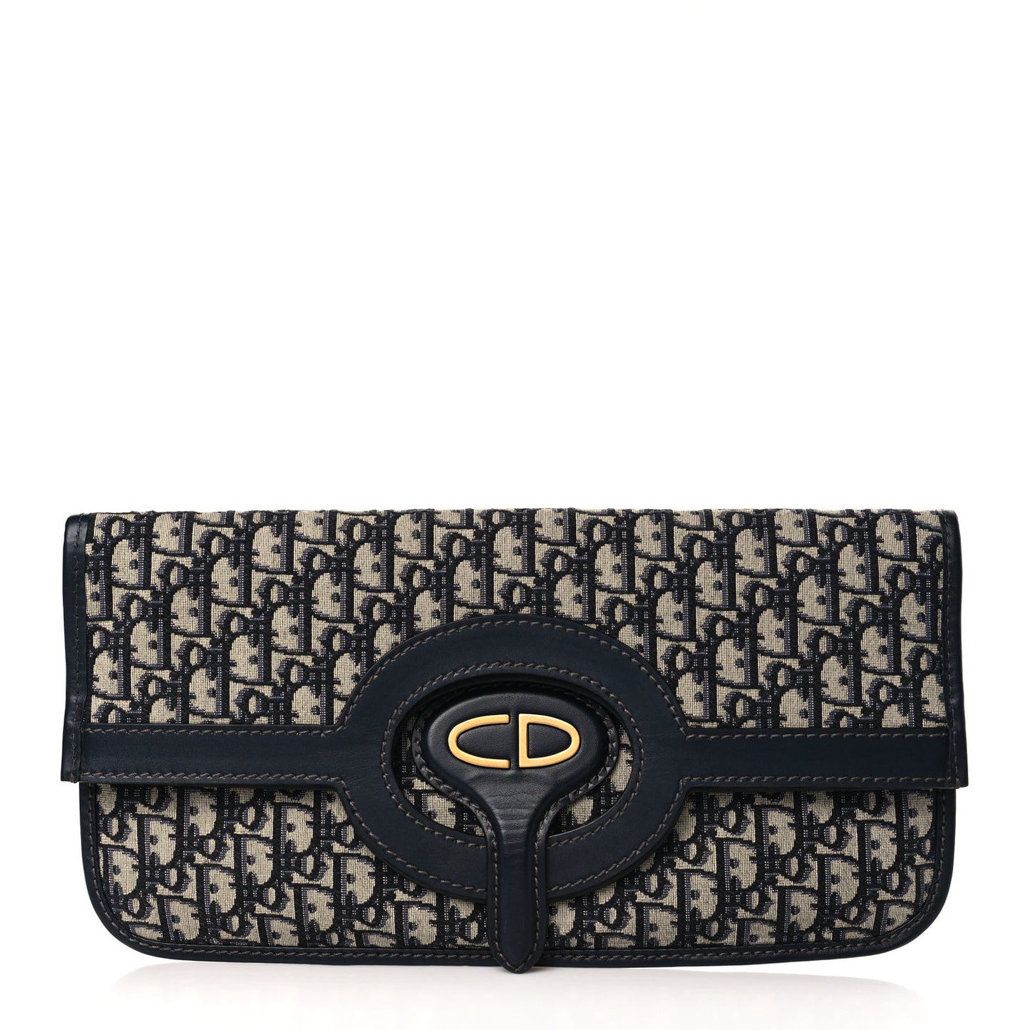 Oblique Fold Over Clutch Blue
