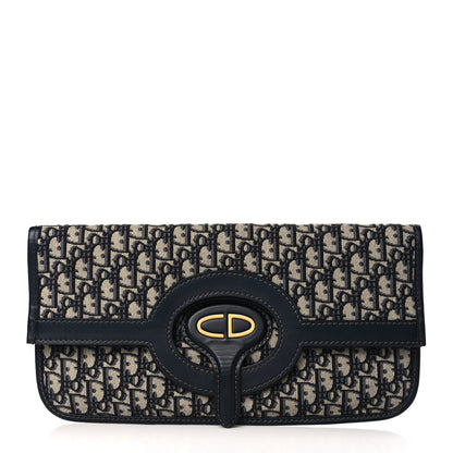 Christian Dior Oblique Fold Over Clutch Blue 1 of 8