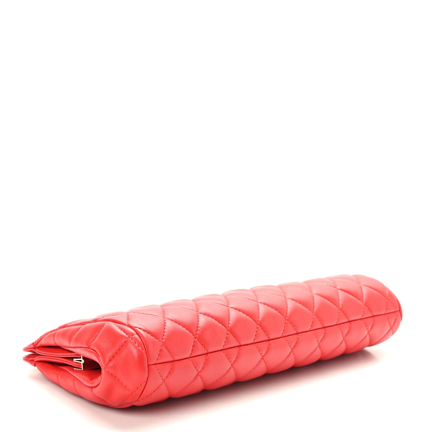 Lambskin Quilted Clutch Red