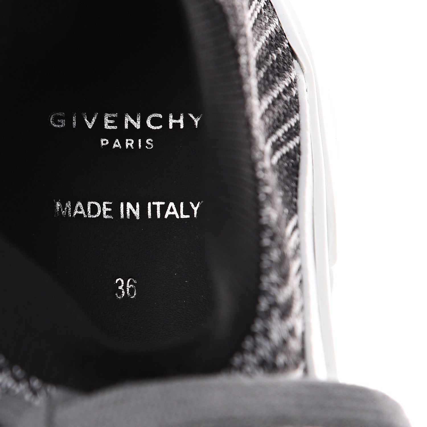 Givenchy Calfskin Neoprene Jaw Low Sneakers 36 Grey 7 of 9