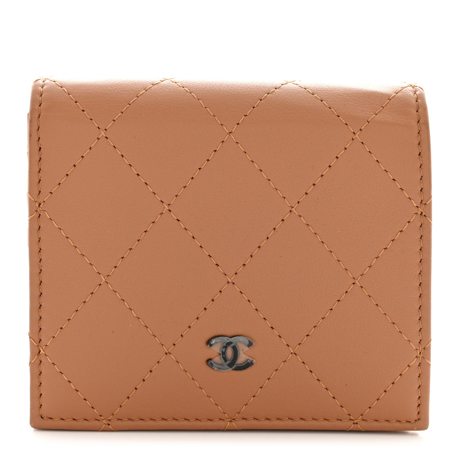 Chanel Calfskin Quilted Compact Bifold Wallet Pink 1 of 12