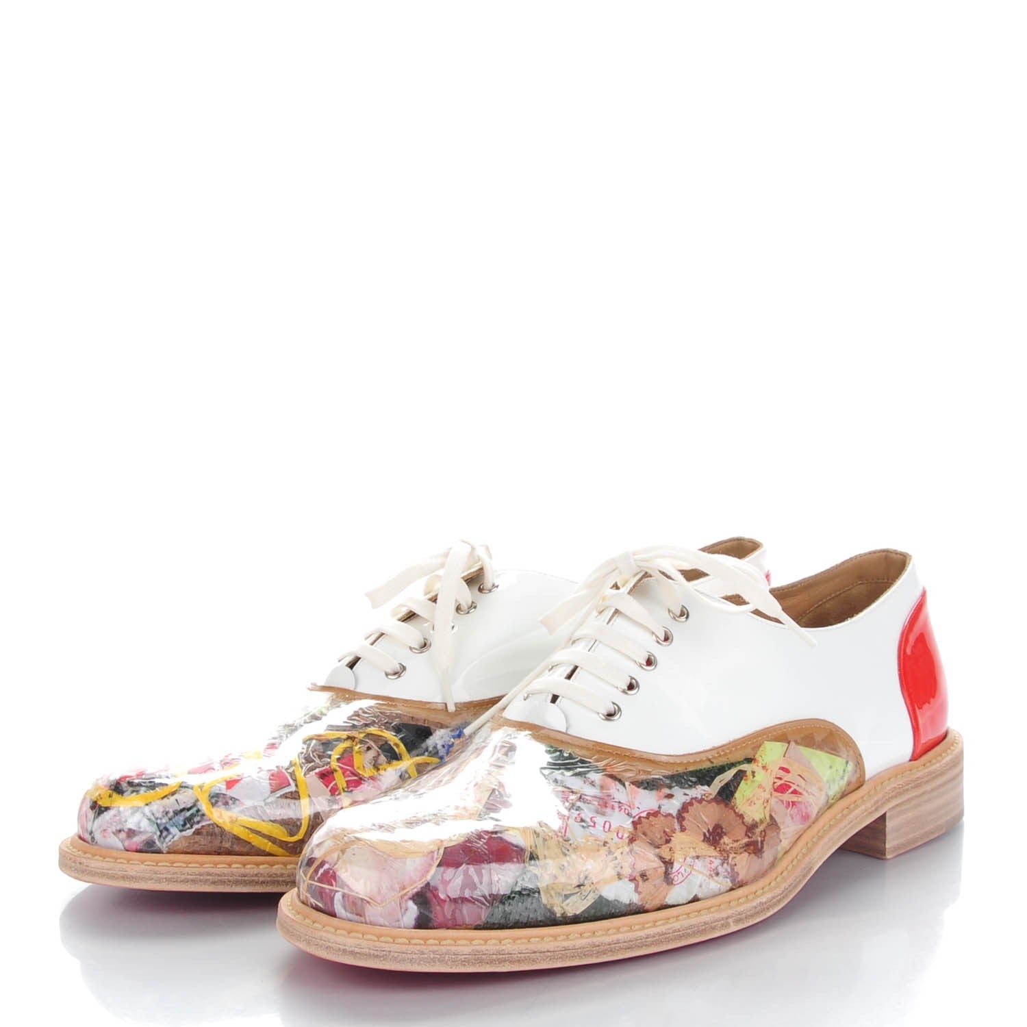 Christian Louboutin Vinyl Patent Calfskin Havana Trash Mens Flat Oxfords 42.5 Multicolor 3 of 8