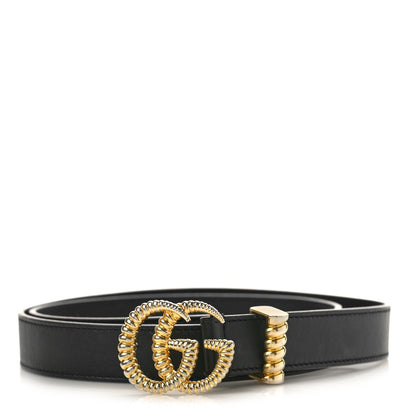 Gucci Moon Calfskin Torchon Double G 25mm Belt 85 34 Black 1 of 6