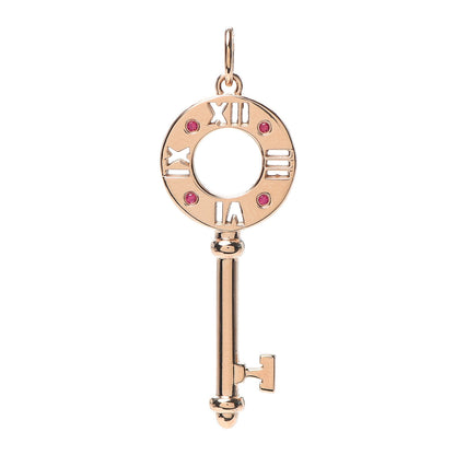 Tiffany 18K Rose Gold Ruby Atlas Pierced Key Pendant 1 of 4