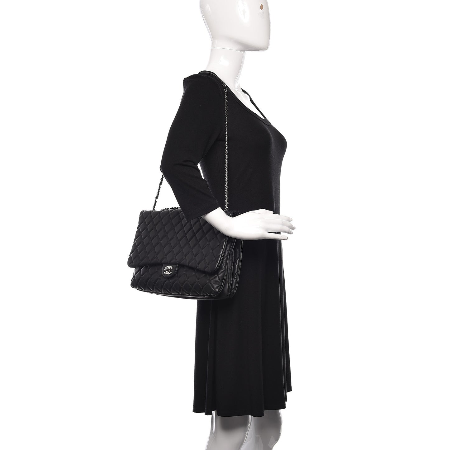 Calfskin Quilted Tender Touch Flap Bag Black