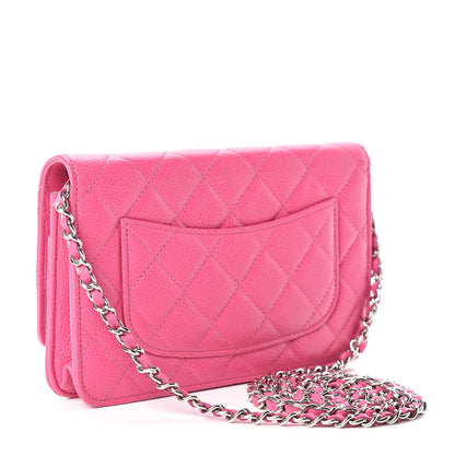Chanel Caviar Quilted Wallet on Chain WOC Pink 3 of 13