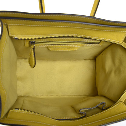 Celine Drummed Calfskin Micro Luggage Citron 5 of 19