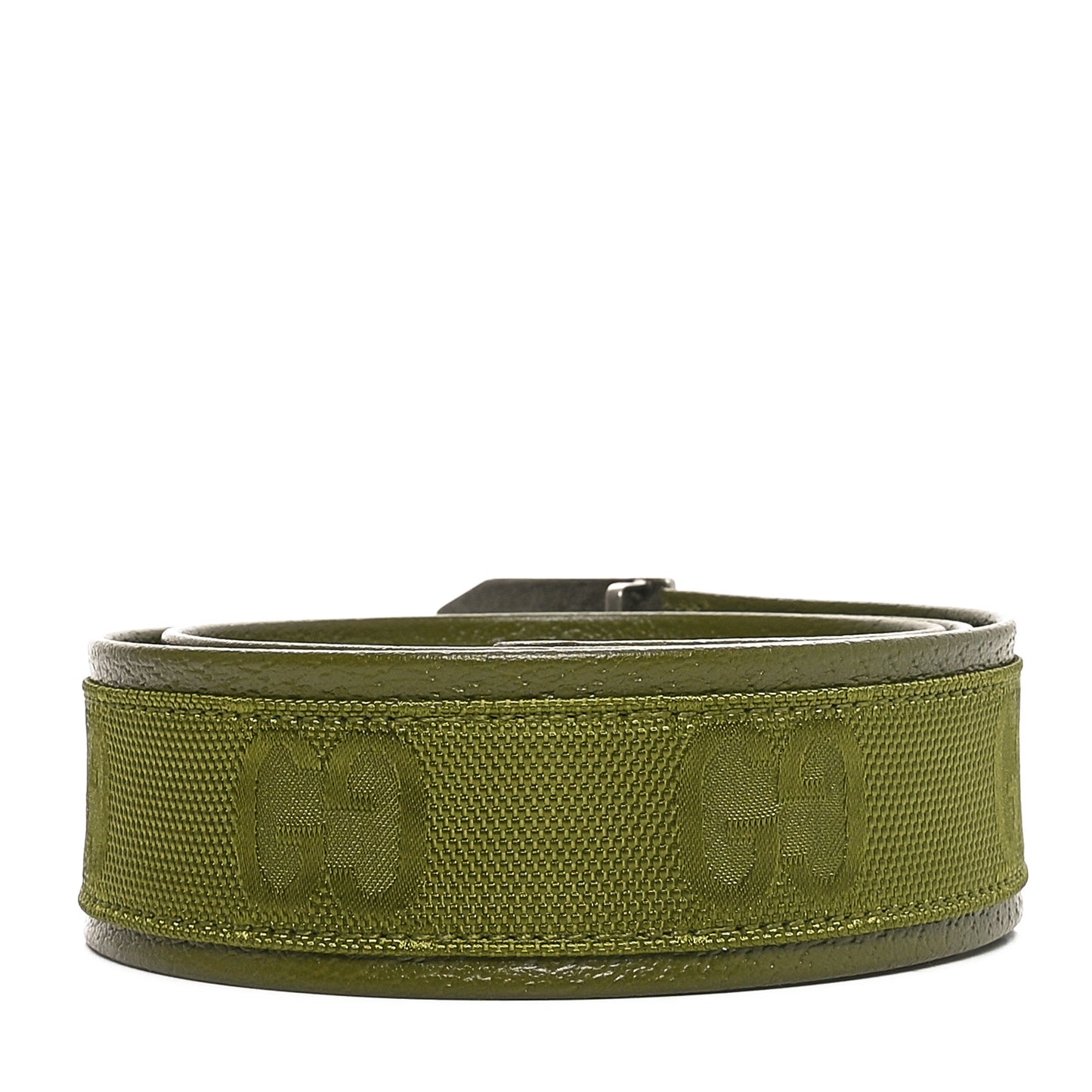 Econyl Nylon Monogram Off The Grid Belt Logo Buckle Belt 80 32 Juniper Green